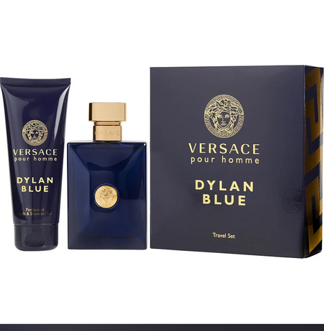 Versace Dylan Blue Eau De Toilette Spray 3.4 oz & Shower Gel 3.4 oz (Travel Set)