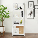 4-Tier Wood Display Storage Bookshelf-White