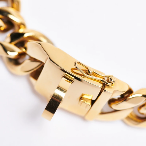 Cuban Link Chain Dog Collar - Gold