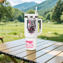 Back The Pink 40oz Stainless Steel Insulated Tumbler with Handle and Lid