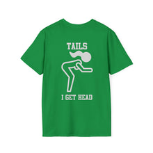 Heads or Tails Unisex Softstyle T-Shirt Front and Back Design