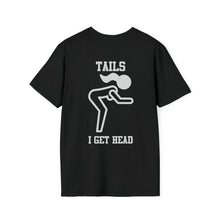Heads or Tails Unisex Softstyle T-Shirt Front and Back Design