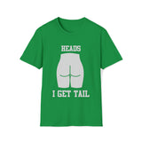 Heads or Tails Unisex Softstyle T-Shirt Front and Back Design
