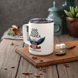 Insulated 10oz  Coffee Mug God Bless America