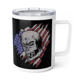Insulated 10oz  Coffee Mug Skull and Flag