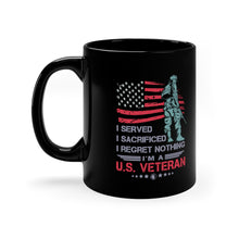 11oz Black Mug With US Vet image