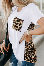 Green Leopard Printed Splicing T-Shirt