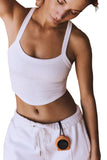 White Plain Athletic Ribbed Cropped Cami Top