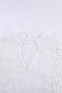 Pink Swiss Dot Short Sleeve Flowy Top