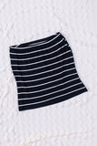 Black Casual Striped Strapless Bandeau Summer Top