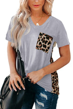 Green Leopard Printed Splicing T-Shirt