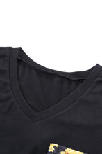 Green Leopard Printed Splicing T-Shirt