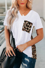 Green Leopard Printed Splicing T-Shirt