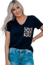Green Leopard Printed Splicing T-Shirt