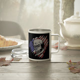 Insulated 10oz  Coffee Mug Skull and Flag