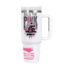 Back The Pink 40oz Stainless Steel Insulated Tumbler with Handle and Lid