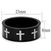 3 cross sinners grace ring two tone IP Black
