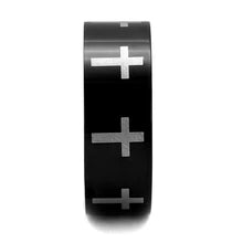 3 cross sinners grace ring two tone IP Black