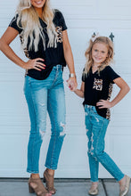 Green Leopard Printed Splicing T-Shirt