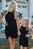 Dark Gray Raglan Sleeve Twist Front Short T Shirt Dress