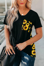 Green Leopard Printed Splicing T-Shirt