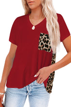 Green Leopard Printed Splicing T-Shirt