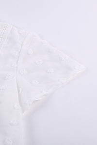 Pink Swiss Dot Short Sleeve Flowy Top