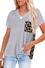 Green Leopard Printed Splicing T-Shirt