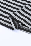 Black Striped Summer Top Casual Sleeveless T Shirt for Women