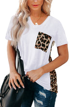 Green Leopard Printed Splicing T-Shirt