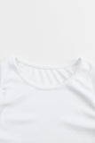 Plain White Ribbed Knit Basic Cropped Tank Top
