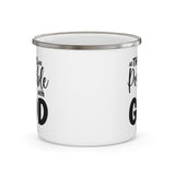 Enamel Camping Mug, All Things Are Possible With God - Black-1