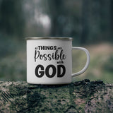 Enamel Camping Mug, All Things Are Possible With God - Black-3