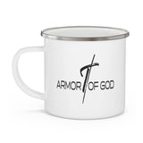 Enamel Camping Mug, Armor Of God Black Illustration-2