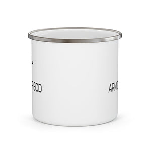 Enamel Camping Mug, Armor Of God Black Illustration-1