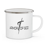 Enamel Camping Mug, Armor Of God Black Illustration-0