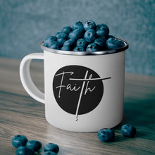 Enamel Camping Mug, Faith - Christian Affirmation - Black And White-4