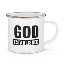 Enamel Camping Mug, God Established Black Illustration-0