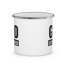 Enamel Camping Mug, God Established Black Illustration-1