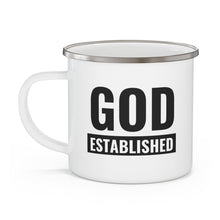 Enamel Camping Mug, God Established Black Illustration-2