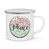 Enamel Camping Mug, Peace Holiday Print-2