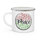 Enamel Camping Mug, Peace Holiday Print-0