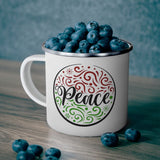 Enamel Camping Mug, Peace Holiday Print-4