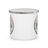 Enamel Camping Mug, Peace Holiday Print-1