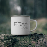 Enamel Camping Mug, Say It Soul, ’pray-god’ Statement T-shirt, Christian, Religious, Faith-based, Christian Activewear-3