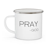 Enamel Camping Mug, Say It Soul, ’pray-god’ Statement T-shirt, Christian, Religious, Faith-based, Christian Activewear-2