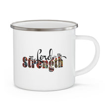 Enamel Camping Mug, The Lord Is My Strength Multicolor Illustration-0