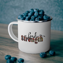 Enamel Camping Mug, The Lord Is My Strength Multicolor Illustration-4