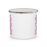 Enamel Camping Mug, You Are Beautiful Strong Loved Inspiration Affirmation Pink Black-1