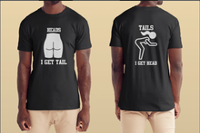 Heads or Tails Unisex Softstyle T-Shirt Front and Back Design